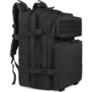 Zavothy, Zaino militare tattico da 45 l per uomo e donna - grande zaino 3 giorni con sistema Molle, nero-45l-b