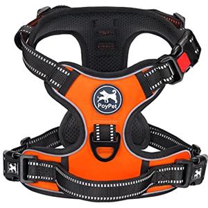 PoyPet Imbracatura per cani senza tirare anteriore riflettente gilet per animali domestici con impugnatura di controllo facile e retro perfetto per l'allenamento quotidiano, camminata, corsa