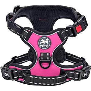 PoyPet - Pettorina anti-trazione per cani con impugnatura per un facile controllo e parte anteriore e posteriore riflettenti, perfetta per l'allenamento quotidiano, camminata, corsa (rosa, S)
