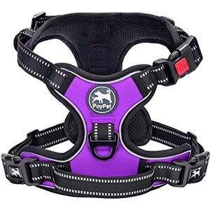 PoyPet - Pettorina anti-tiro per cani con parte anteriore riflettente, impugnatura per facile controllo e retro riflettenti, perfetta per l'allenamento quotidiano, camminata, corsa (viola, S)