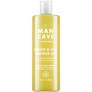 ManCave Gel Doccia Uomo Limone e Rovere 500ml - Con Olio di Limone, Bergamotto e Rosmarino | Detergente Corpo Rinfrescante | Ingredienti Naturali, Vegano e Cruelty Free