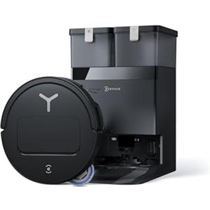 ECOVACS Robot aspirapolvere lavapavimenti DEEBOT T50 OMNI Gen3, 25.000 Pa, spazzola laterale e mocio a estensione, ZeroTangle 3.0, AIVI 3D 3.0, stazione OMNI All-in-One, lavaggio a 75 °C, 81 mm, Nero