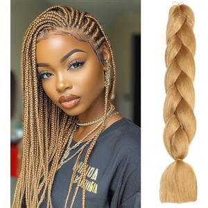 ShowJarlly Capelli per Treccine Africane Jumbo Treccia Capelli 24" Morbido Extension per Treccine Africane 1 Pack Treccine Africane Extension Capelli（27#/Biondo Fragola#）