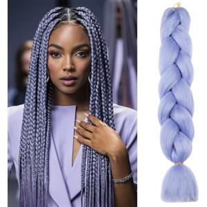ShowJarlly Capelli per Treccine Africane Jumbo Treccia Capelli 24" Morbido Extension per Treccine Africane 1 Pack Treccine Africane Extension Capelli（Azzurro#）