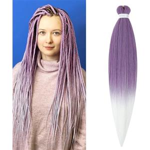 ShowJarlly Pre-Stretched Braid Hair 30 Pollici Extension Per Treccine Africane Morbido Easy Yaki Texture Capelli Intrecci Professionali Lavender/60#