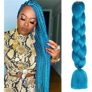 ShowJarlly Capelli per Treccine Africane Jumbo Treccia Capelli 24" Morbido Extension per Treccine Africane 1 Pack Treccine Africane Extension Capelli（Blu Marino#）