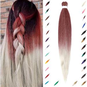 ShowJarlly Extension per capelli sintetici pre-elasticizzati, 30 pollici, 1 confezione da 1 extension da intrecciare, professionali, morbide (sintetico)