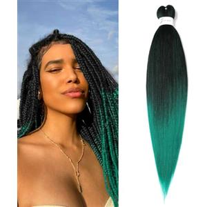 ShowJarlly Extension Per Treccine Africane 30 Pollici Capelli Per Treccine Africane 1 Pack Extension Treccine Africane Yaki Texture Treccine Africane Extensions Braiding Hair 1B/Green#