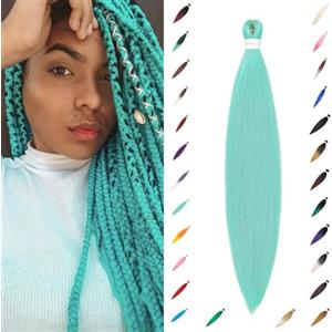 ShowJarlly Capelli Per Treccine Africane 30 Pollici Extension Treccine Africane Pre-Stretched Braiding Hair 1 Pack Extension Capelli Yaki Texture Treccine Africane Extensions Mint#