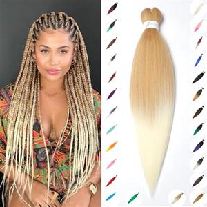 ShowJarlly Capelli Per Treccine Africane 30 Pollici Extension Treccine Africane Pre-Stretched Braiding Hair 1 Pack Extension Capelli Yaki Texture Treccine Africane Extensions 27/613#