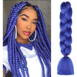 ShowJarlly Capelli per Treccine Africane Jumbo Treccia Capelli 24" Morbido Extension per Treccine Africane 1 Pack Treccine Africane Extension Capelli（Blu Reale#）