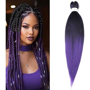 ShowJarlly Extension Per Treccine Africane 30 Pollici Capelli Per Treccine Africane 1 Pack Extension Treccine Africane Yaki Texture Treccine Africane Extensions Braiding Hair 1B/Purple#