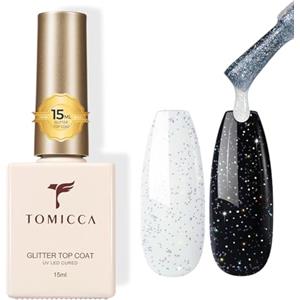 TOMICCA Top Coat Gel UV 15 ML No Wipe Top Coat Gel Smalto Soak Off Top Coat per Nail Art Design Nail Art Kit Manicure Kit per nail art fai da te