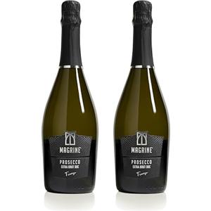 Magrine | Prosecco DOC Extra Brut "Il Gusto più Raffinato e Moderno" Vino Spumante Italiano Metodo Martinotti Prosecco DOC di Treviso con Uve 100% Glera 2 Bottiglie da 750 mL