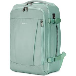 ECOHUB Zaino Ryanair 40x20x25, Zaino da Viaggio da 20L con 13 Tasche, Bagaglio a Mano, Borsa da Cabina per Voli, Zaino Donna Uomo in PET Riciclato per Trekking e Lavoro, Verde Chiaro