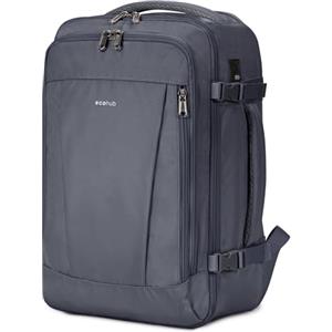 ECOHUB Zaino Ryanair 40x20x25, Zaino da Viaggio da 20L con 13 Tasche, Bagaglio a Mano, Borsa da Cabina per Voli, Zaino Donna Uomo in PET Riciclato per Trekking e Lavoro, Grigio Azzurro