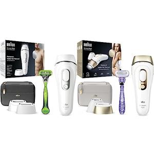 Braun Silk-expert Pro 5 Epilatore Luce Pulsata, Alternativa al Laser, Ideale per Zone Sensibili & Silk Expert Pro 5 Epilatore Luce Pulsata Alternativa al Laser Bianco e Oro