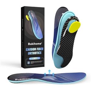 Bukihome Solette in Carbonio Sportive Uomo/Donna: Potenziamento Prestazioni con Carbonio & Plantare Metatarsale contro Dolore Metatarsale e Neuroma di Morton - Solette Ortopediche per Scarpe - M: 41-42