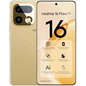 realme 16 Pro+ 5G Smartphone 12GB + 512GB, 200MP LumaColor Fotocamera + 50MP, Telefono Cellulare con Processore Snapdragon 7 Gen 4, Batteria 7000mAh e Ricarica da 80W, Cellulari da 6,8" 144Hz, Oro
