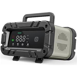 Husgw 6A 12V Caricabatteria da Auto, Caricabatteria per Auto con Schermo LCD, Caricabatteria Multiprotezione con Riparazione Intelligente per Auto, Moto, Camion, AGM, Gel, Wet, SLA (6A)