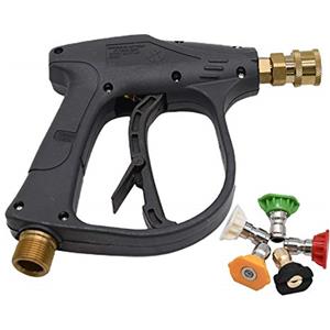 Stone Banks Pistola a Spruzzo per Idropulitrice con 5 Ugelli a Spruzzo, 4000 PSI Pistola per Schiuma di Neve a sgancio rapido da 1/4", Pistola a Spruzzo con Filettatura Metrica M22 per Pulizia Auto