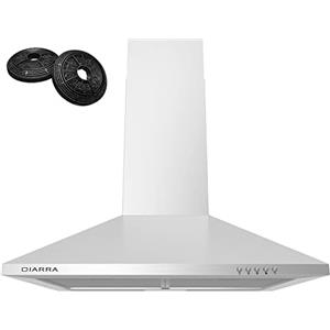 CIARRA Classe A++ 60 cm Cappa aspirante cappa a parete 370m3/h 3 Velocità illuminazione a LED -acciaio INOX -Evacuazione Esterna/Ricircolo-Filtro per CBCF002X2