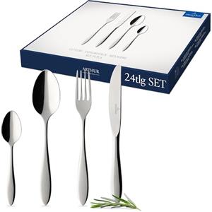 Villeroy & Boch Arthur Servizio Tavola, Acciaio Inossidabile, Argento, 24 Pezzi