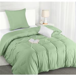 Utopia Bedding Copripiumino Singolo - Microfibra Copripiumino 135x200cm + Federa 80x80cm (Verde Salvia)