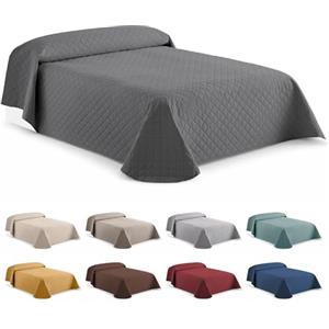 EasyCosy Copriletto Matrimoniale 2 Piazze 250x260 cm Grigio a Rombi - Trapuntino Estivo e Mezza Stagione Leggero, Multiuso, Morbido e Traspirante (Microfibra) OEKO-TEX®