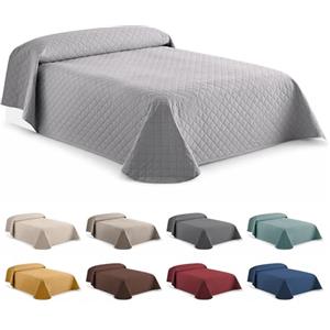 EasyCosy Copriletto Matrimoniale 2 Piazze 250x260 cm Grigio chiaro a Rombi - Trapuntino Estivo e Mezza Stagione Leggero, Multiuso, Morbido e Traspirante (Microfibra) OEKO-TEX®