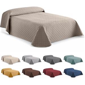 EasyCosy Copriletto Matrimoniale 2 Piazze 250x260 cm Beige a Rombi - Trapuntino Estivo e Mezza Stagione Leggero, Multiuso, Morbido e Traspirante (Microfibra) OEKO-TEX®
