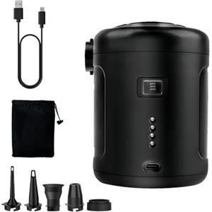 XiXiRan Pompa Elettrica 6000mAh, XiXiRan Mini Pompa Gonfia Materassino Ricaricabile con 5 Ugelli, Pompa Materasso Gonfiabile Portatile può Essere Rapida per Gonfiare e Sgonfiare per Materasso/Piscina