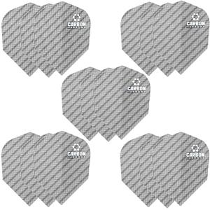 Harrows Alette per Freccette in Carbonio, 5 Set di Alette per Freccette (15 Alette totali), 100 Micron, Extra Resistenti, realizzate nel Regno Unito, Accessori Professionali per Freccette