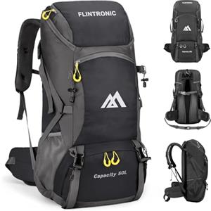 flintronic 50L Zaino da Escursionismo, Zaino da Trekking Leggero, Impermeabile Borsa Sportiva Da Esterno, per Sport All'aria Aperta, Arrampicata, Trekking, Campeggio, Viaggio