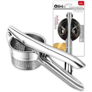 IPEA Schiacciapatate Professionale in Acciaio Inox per Schiacciare Patate, Verdura e Frutta - DESIGN MODERNO - Impugnatura Ergonimica - Utensile da Cucina per Purè - Pressa di Ortaggi e Carote