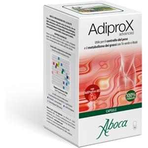 Aboca Adiprox Advanced - Integratore per il Controllo del Peso e Metabolismo dei Grassi con Tè Verde e Matè - 50 Capsule