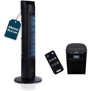 Princess Ventilatore a torre Design elegante - 40 W - Potente, Silenzioso, Basso consumo - Altezza: 91,5 cm - Oscillante - 4 modalità - 12 velocità - 352370