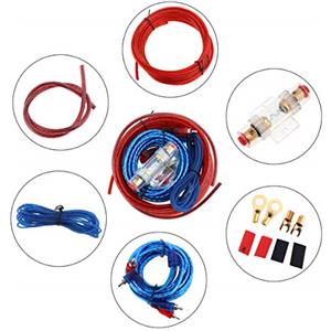 ePathChina Kit di installazione dell'amplificatore, Kit di installazione subwoofer amplificatore cablaggio audio per auto, Cavi per altoparlanti Cavo di alimentazione per auto con portafusibili