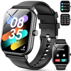 Haulvean Smartwatch Uomo Donna,1.85''HD Smartwatch con Effettua/Risposta Chiamate,110+ Sportive,24/7 Frequenza Cardiaca Sonno SpO2 Monitor,Impermeabile IP68 Fitness Tracker per Android iOS