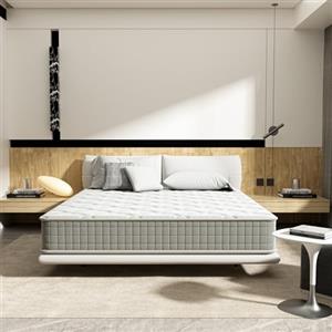 DEWINNER | Materasso Memory Foam 160x200 Matrimoniale | 25CM | Materasso a Memoria in schiuma | Rigidità media | Alleviamento Punti di Pressione | 160x200 materasso una piazza e mezza | Grigio