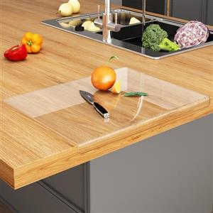 JJL Tagliere in acrilico con bordo da banco, 41 x 32 cm - Senza BPA, antiscivolo, trasparente, utilizzato per proteggere i piano cucina, regalo creativo