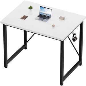 Devoko Scrivania per computer e laptop, stabile, da 80 cm, dal design moderno, semplice e compatto, per ufficio, studio, camera da letto, bianco