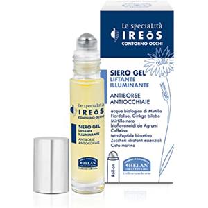 Helan, IREOS - Contorno Occhi Occhiaie Effetto Lifting, Siero Contorno Occhi e Borse Sgonfiante in Formula Gel con Fresco Roll On in Acciaio - Prodotto Skincare Illuminante Antiage con Caffeina, 10 ml