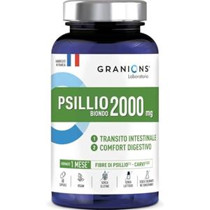 Granions PSYLLIUM 2000 mg - Granions - PSILLIO BIONDO 2000 mg - Transito intestinale - Comfort digestivo - Stitichezza - Gonfiore - 60 capsule