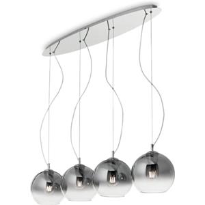 Ideal Lux Lampada a Sospensione Nemo SP1 D20 in Vetro Soffiato Cromo Sfumato - 1 Luce