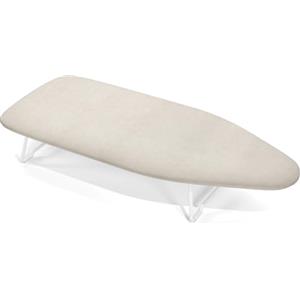 KINGRACK Piccolo tavolo da stiro con rivestimento resistente al calore, mini asse da stiro compatto con telaio in rete metallica, con gancio per appendere, Beige