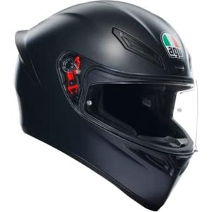 AGV - K1 S E2206, Casco Moto Integrale ECE, Stile Racing con Spoiler Aerodinamico, Prese d'Aria e Visiera Antigraffio, Campo Visivo 190°, Predisposizione Interfono, Nero opaco, XXL