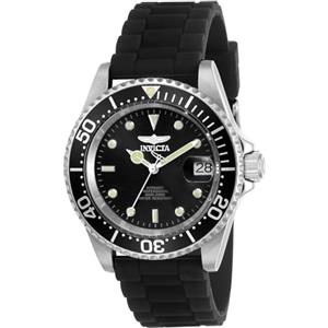 Invicta Pro Diver - Orologio da uomo in acciaio inossidabile con movimento automatico - 40 mm, Argento / Nero 23678