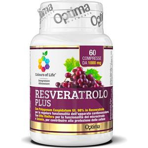 OPTIMA NATURALS Srl Optima Naturals, Resveratrolo Plus Integratore, 60 Compresse