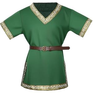 AYBUY Tunica Medievale per Ragazzi, Vestito Carnevale Bambino, Tunica del Bambino con Cintura da Cavaliere per Cosplay,Halloween,Rinascimentale, 140